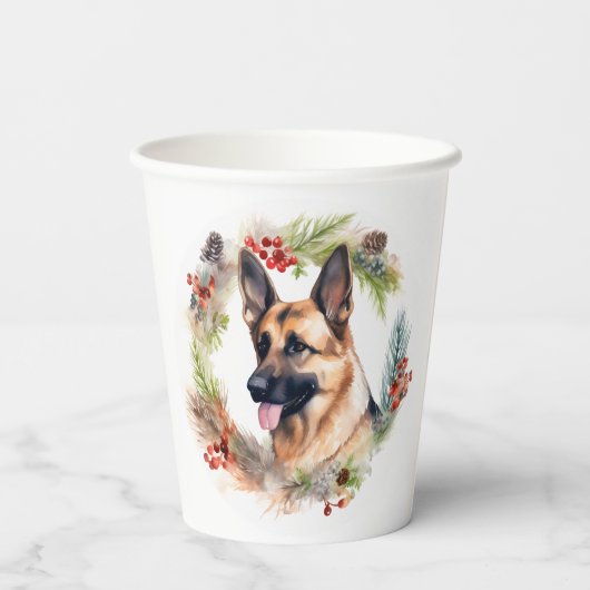 ドイツシェパードクリスマスリースフェスティバルカップ 紙コップ (裏面)