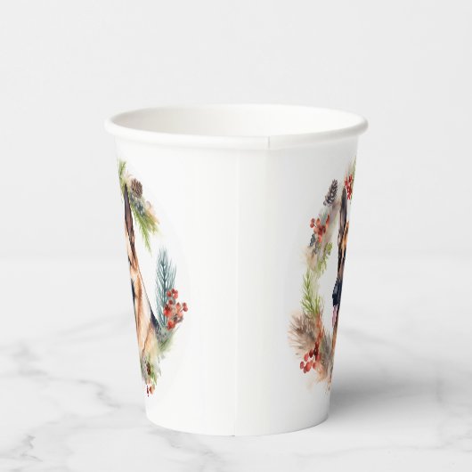 ドイツシェパードクリスマスリースフェスティバルカップ 紙コップ (右)