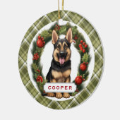 ドイツシェパードセラミックスサークルオーナメント セラミックオーナメント (左)