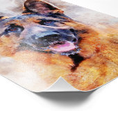 ドイツシェパードドウウォーターカラーポートレート01 フォトプリント            (角)