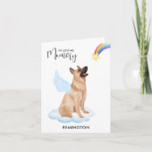 ドイツシェパードドッグエンジェルペットロス悔やみや弔慰 カード (正面)