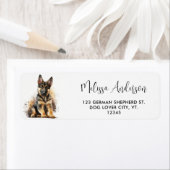 ドイツシェパードドッグキュートパピー差出人住所 ラベル (インサイチュ)