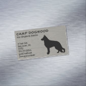 ドイツシェパードドッグシルエットフェイクウッドスタイル マグネット名刺 (インサイチュ)