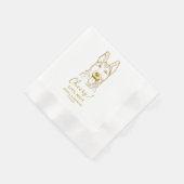 ドイツシェパードドッグパーソナライズされた応援ナプキンス 縁ありカクテルナプキン (角)