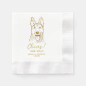 ドイツシェパードドッグパーソナライズされた応援ナプキンス 縁ありカクテルナプキン (正面)