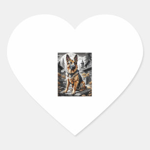 ドイツシェパードドッグヘッドポートレートドッグラバーペットオー ハートシール