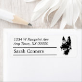 ドイツシェパードドッグポートレート差出人住所 ラベル (インサイチュ)