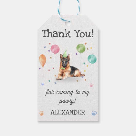 ドイツシェパードドッグ誕生日サンキューギフトラベル ギフトタグ (裏面)