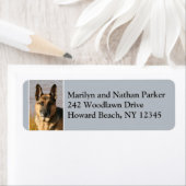 ドイツシェパードドッグ顔差出人住所ラベル2 ラベル (インサイチュ)