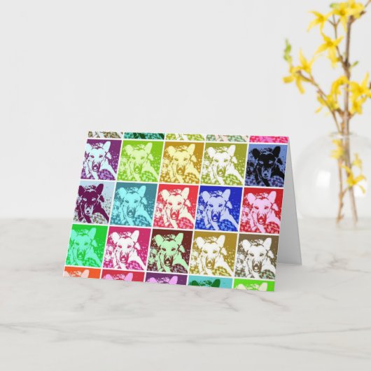 ドイツシェパードドポップ・アートのグアートオーバーザヒル誕生日 カード (黄色い花)