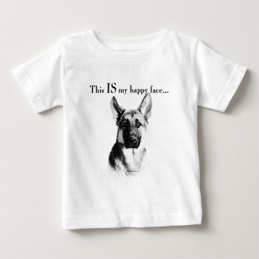 ドイツシェパードハッピー顔 ベビーTシャツ (正面)
