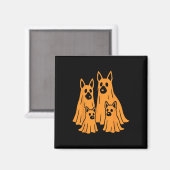 ドイツシェパードハロウィーン幽霊ファミリーおもしろい犬L マグネット (正面/裏面)