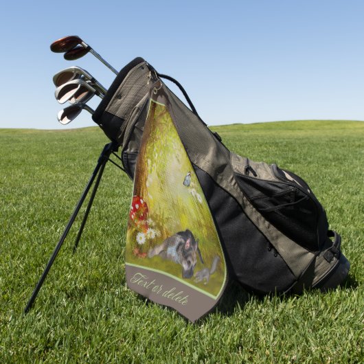 ドイツシェパードパピーファンタジードッグアートパーソナライズされた ゴルフタオル (グリーン)