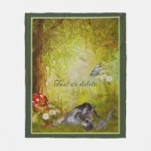 ドイツシェパードパピーファンタジードッグアートパーソナライズされた フリースブランケット (正面)