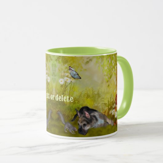 ドイツシェパードパピーファンタジードッグアートパーソナライズされた マグカップ (正面右)