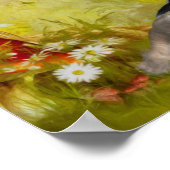 ドイツシェパードパピーファンタジードッグアート ポスター (角)