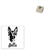 ドイツシェパードプリント名前をカスタムするシグネチャーウッド ラバースタンプ (押印)