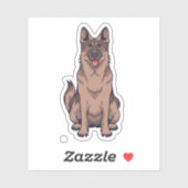 ドイツシェパードマンガポートレート シール (シート)
