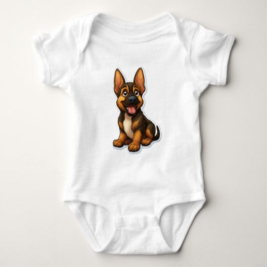 ドイツシェパード子犬 ベビーボディスーツ (正面)