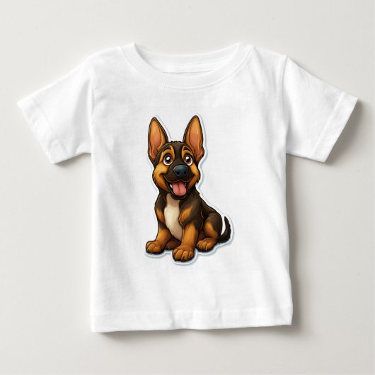 ドイツシェパード子犬 ベビーTシャツ (正面)