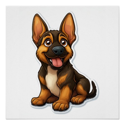 ドイツシェパード子犬 ポスター (正面)