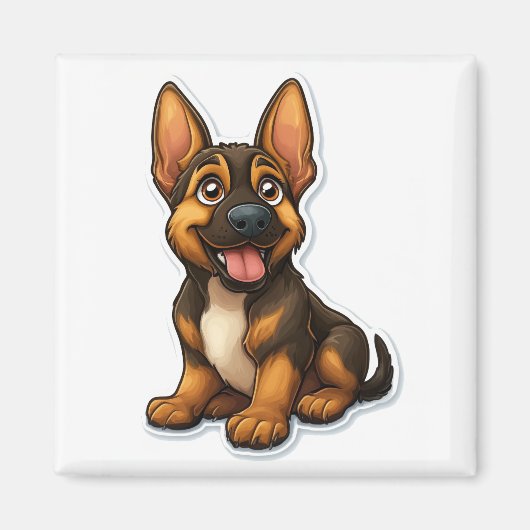 ドイツシェパード子犬 マグネット (正面)