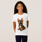 ドイツシェパード子犬 Tシャツ (正面フル)