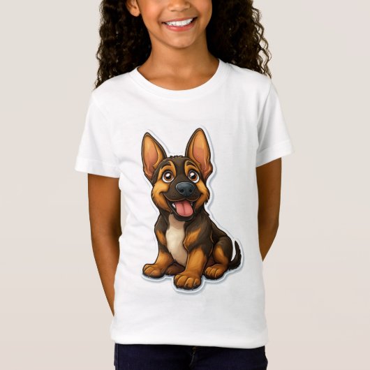 ドイツシェパード子犬 Tシャツ (正面)