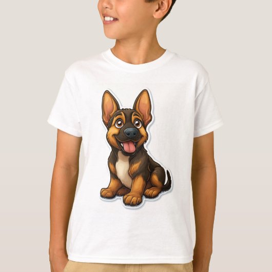 ドイツシェパード子犬 Tシャツ (正面)