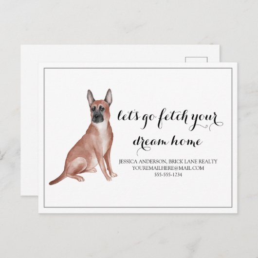 ドイツシェパード実在ドグエステ買ートのマーケティング ポストカード (正面/裏面)