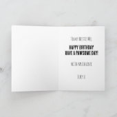 ドイツシェパード犬の簡単で楽しいかわいい誕生日 カード (内部)