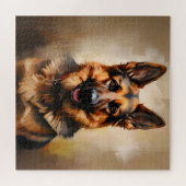 ドイツシェパード現実主義アートポートレート ジグソーパズル (横)