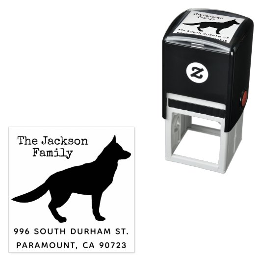 ドイツシェパード素朴ファミリー差出人住所 セルフインキングスタンプ (インサイチュ)