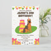 ドイツシェパード誕生日招待状 招待状 (スタンド正面)