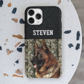 ドイツシェパード険しい迷彩柄名クールドグアニマ Case-Mate iPhoneケース