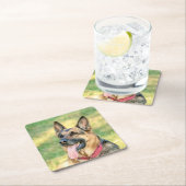 ドイツシェパード スクエアペーパーコースター (インサイチュ)