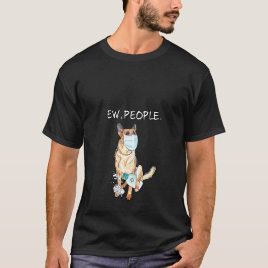 ドイツシェパード 嫌いな人 犬 Tシャツ (正面)