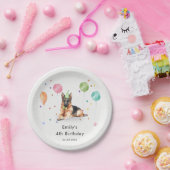 ドイツシェファパピードッグ子供の誕生日パーティー ペーパープレート (パーティー)