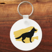 ドイツシェファードシルエットキーチェーン キーホルダー (正面)