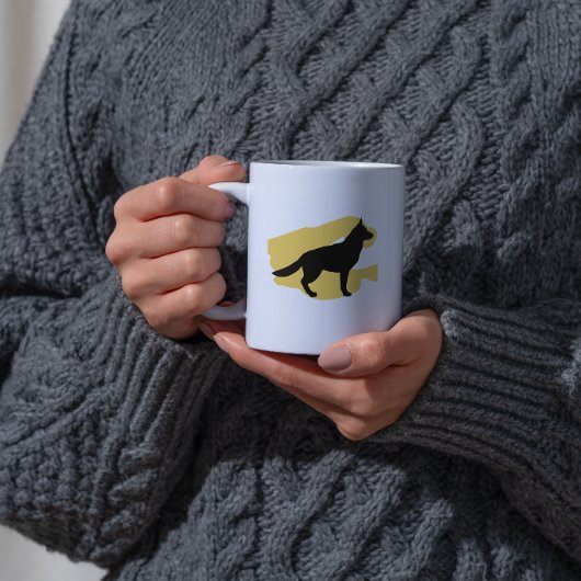 ドイツシェファードシルエットマグ コーヒーマグカップ