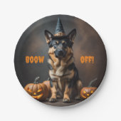 ドイツシェファードハローウィンパーティプレート ペーパープレート (正面)