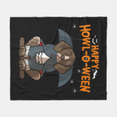 ドイツショータイドポインタードッグハロウィン フリースブランケット (正面(横))