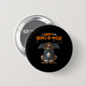 ドイツショータイドポインタードッグハロウィン 缶バッジ (正面&裏面)