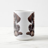 ドイツショートヘアの子犬 コーヒーマグカップ (中央)