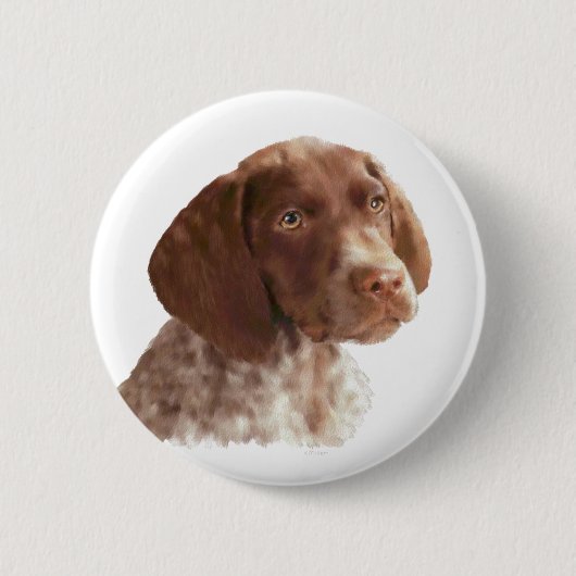 ドイツショートヘアの子犬 缶バッジ (正面)