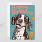 ドイツショートポインタハッピーバースデー シーズンカード (正面/裏面)