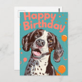 ドイツショートポインタハッピーバースデー ポストカード (正面/裏面)