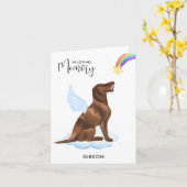 ドイツショートポインターエンジェルドッグペット悔やみや弔慰 カード (黄色い花)