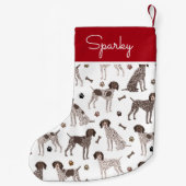 ドイツショートポインタードッグ名前をカスタムするスモールC スモールクリスマスストッキング (裏面)
