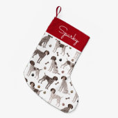 ドイツショートポインタードッグ名前をカスタムするスモールC スモールクリスマスストッキング (正面 (吊り時))